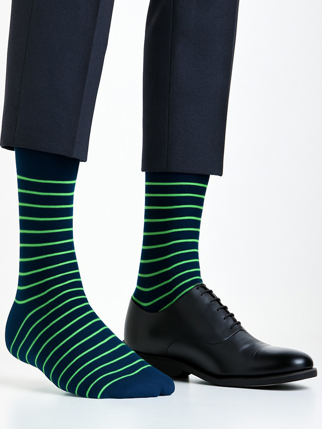 Mint & Oak Men Striped Eco Friendly Ankle Length Socks