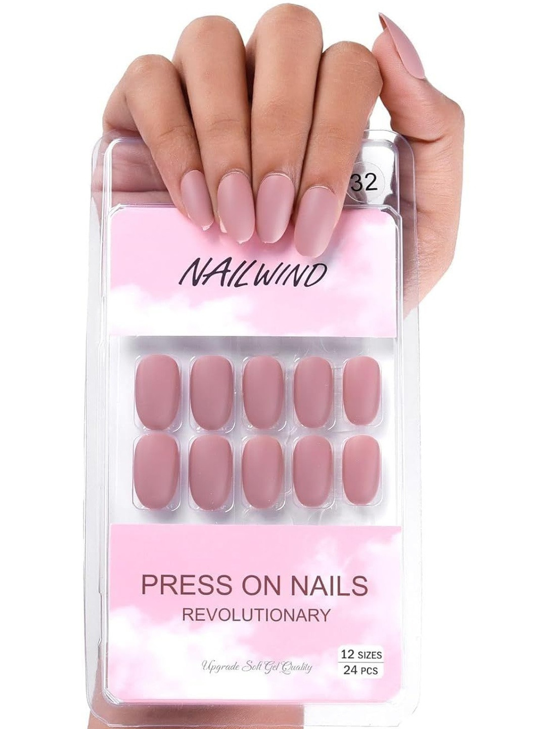 NAILWIND Set Of 24 Press On Reusable Nails - V-32