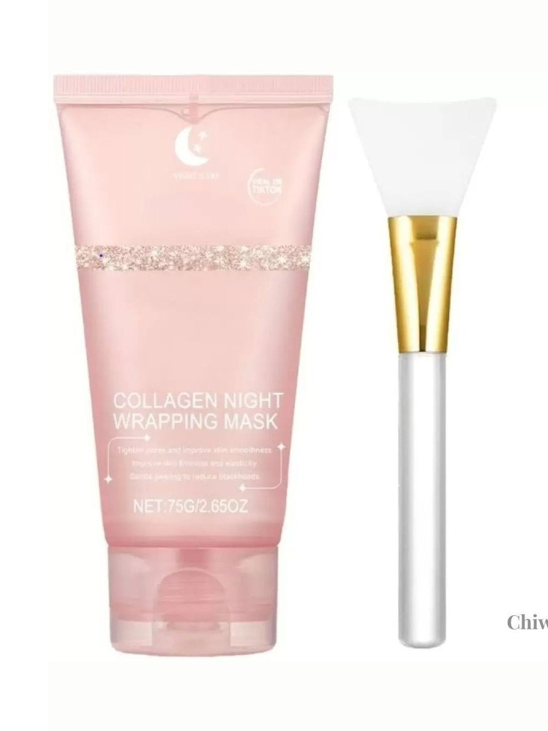 CHIWA Set Of 2 Collagen Pore Care Night Wrapping Peel-Off Mask With Brush - 75 ml