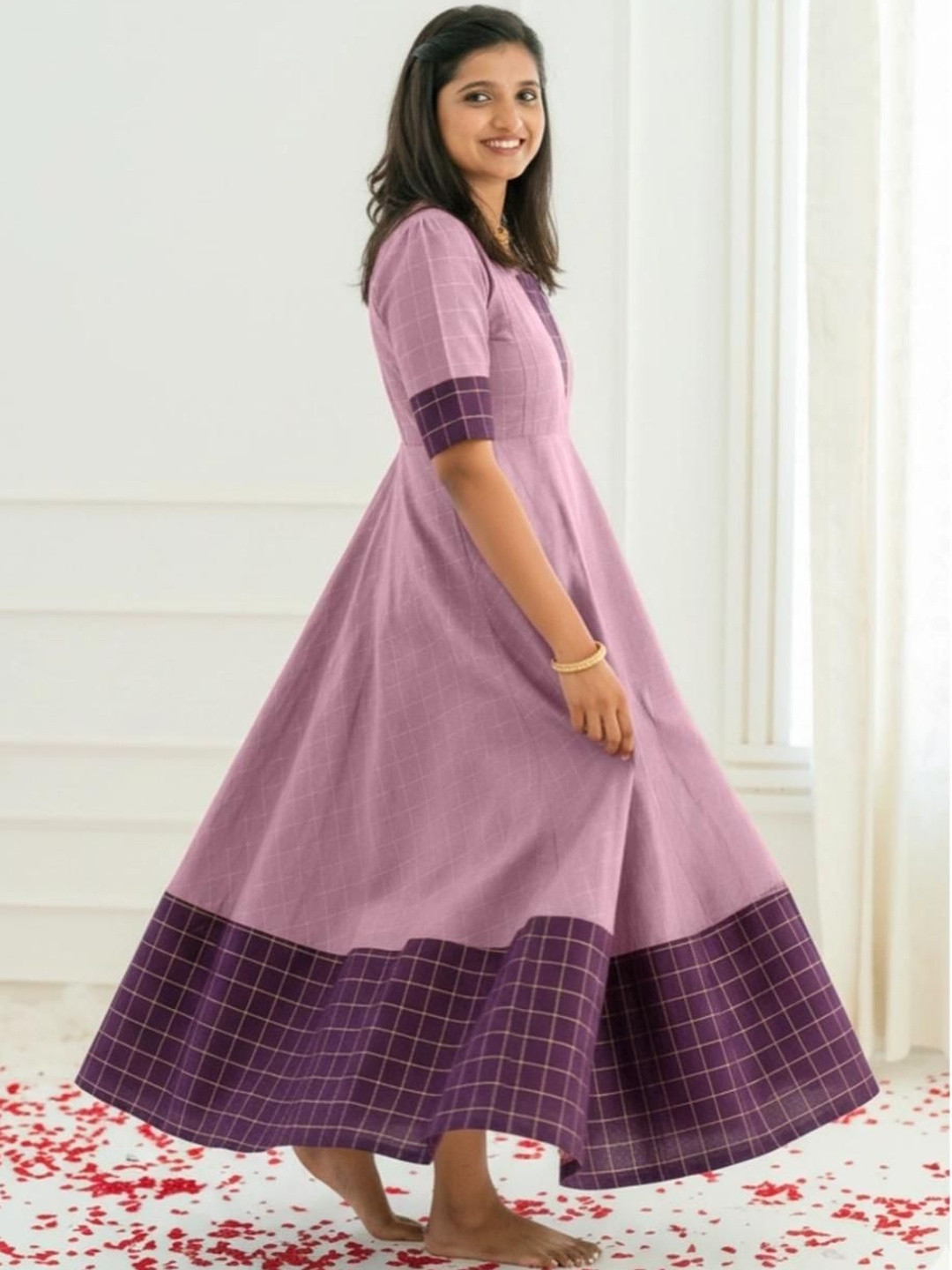 Putchi Checked A-Line Maxi Dress