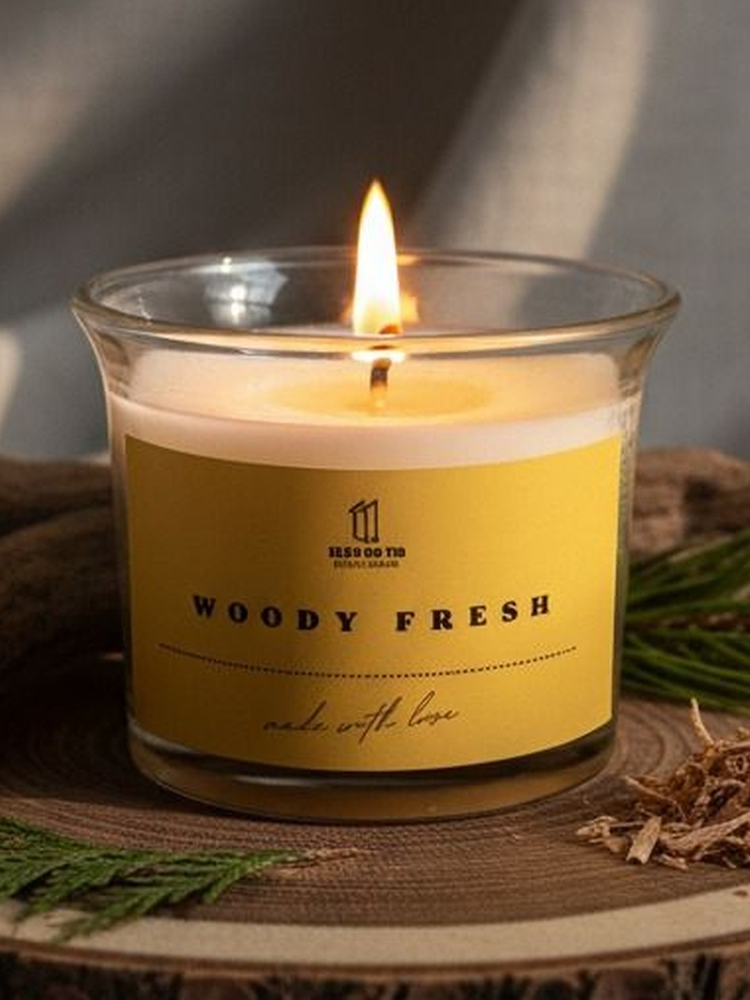 Eleven To Eleven Decor Yellow & Cream-Coloured 1 pieces Jar Candle