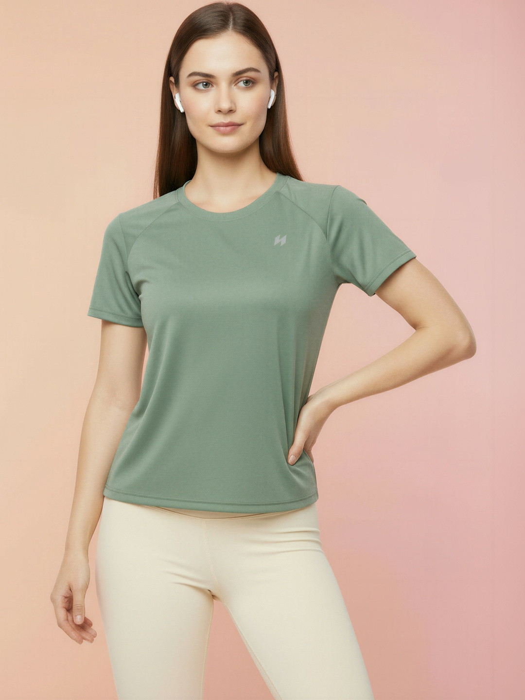 HUMAN SPIRIT Women Round Neck Raglan Sleeves T-Shirt