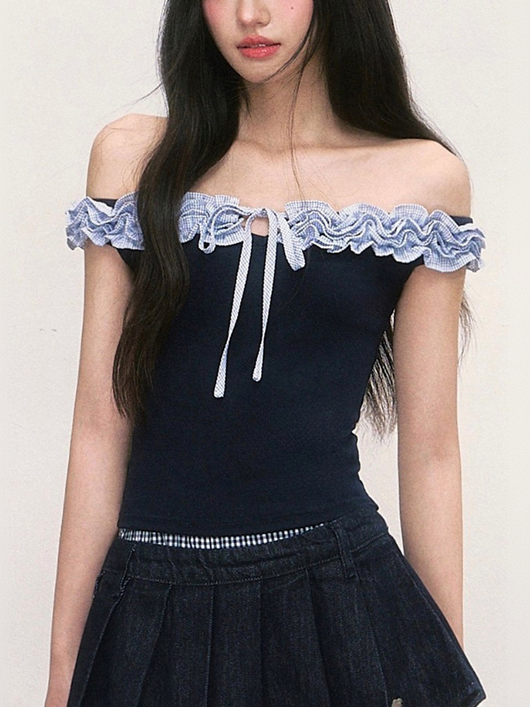LULU & SKY Off-Shoulder Ruffles Top