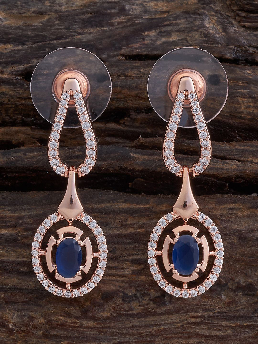 Kushal's Fashion Jewellery Gold-Embellished Bridal Teardrop  Ruby Zircon Drop Earrings