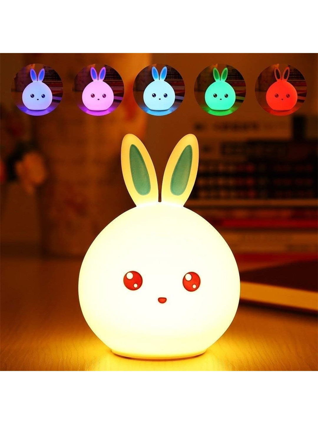 PROKART Silicone Panda Cute Blue Rabbit Nursery Lamp