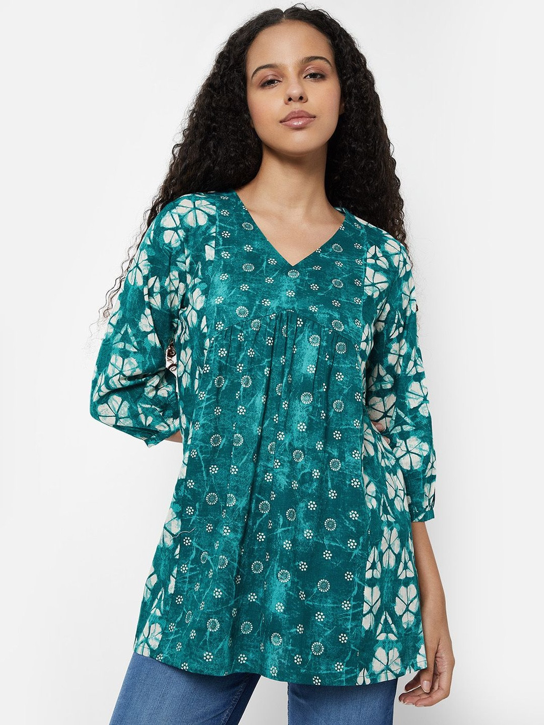 max Printed V-Neck Kurti