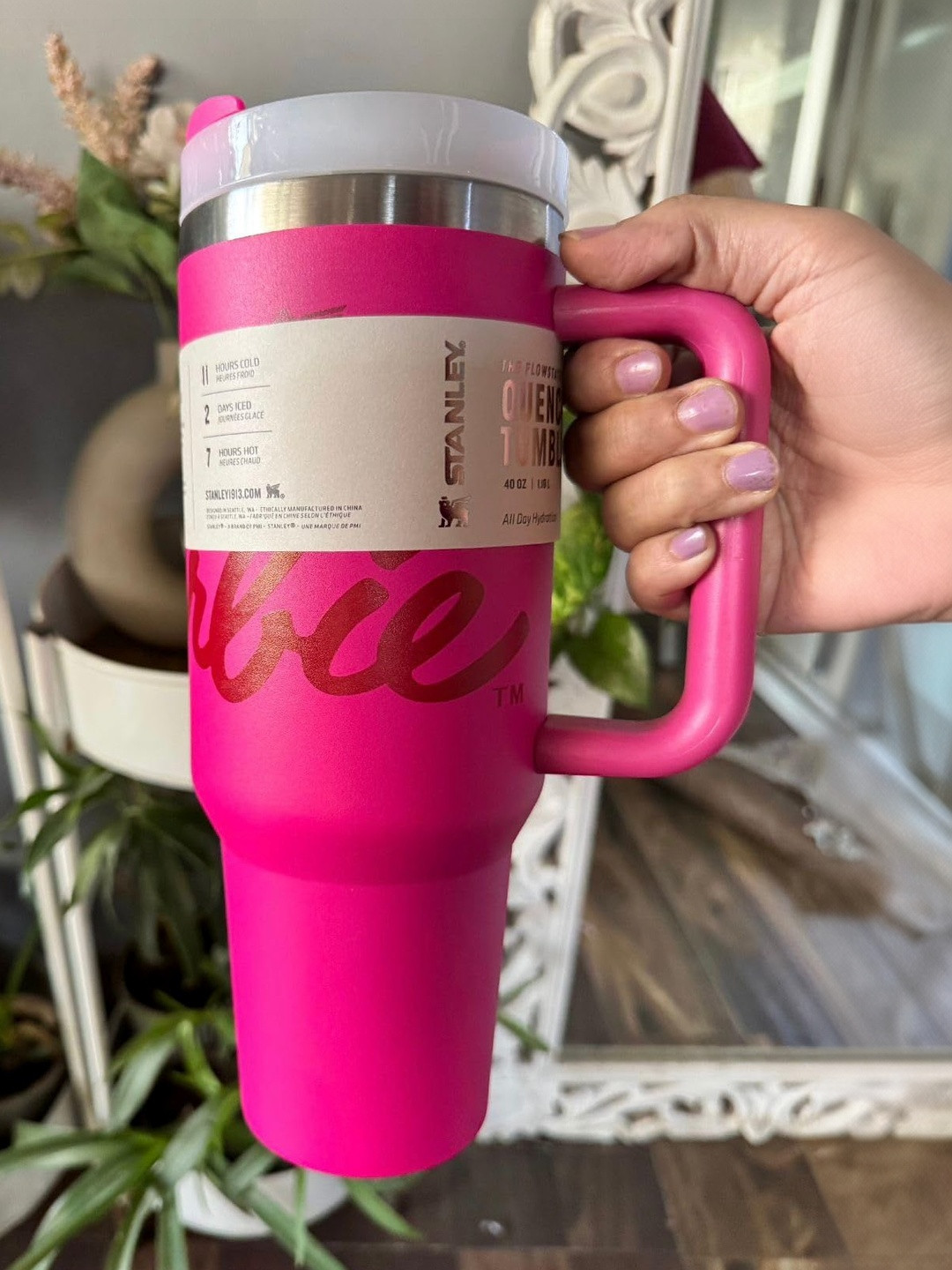 Dainty Little Shop Barbie Printed Pink & Red Stainless Steel Tumbler Matte Mugs Set