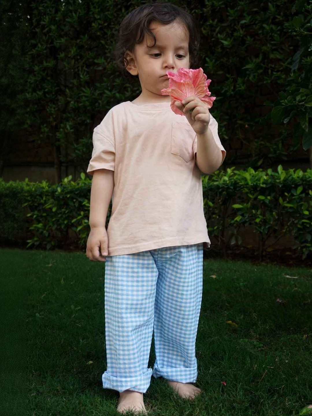 Gozi Kids Checked Mid-Rise Lounge Pants