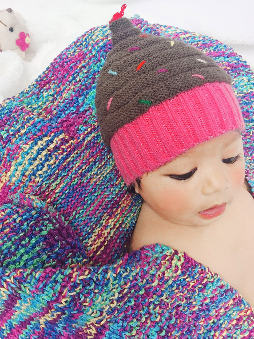 Bharatasya Infant Kids Embroidered Beanie