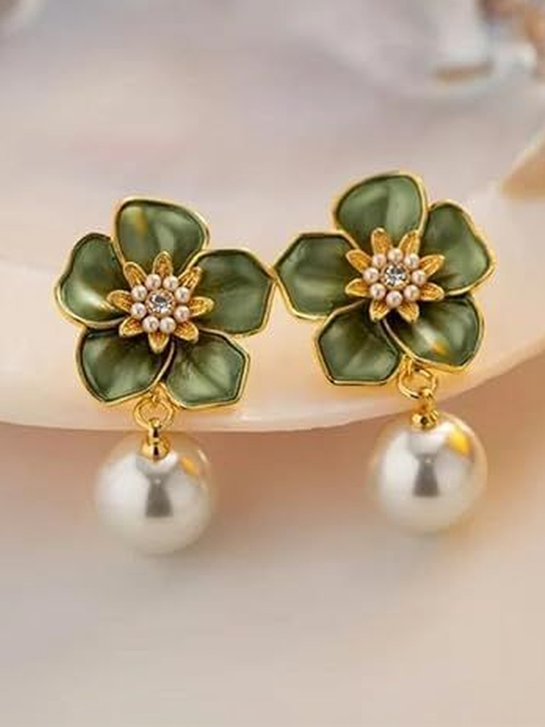 Eyes Blings Floral Drop Earrings