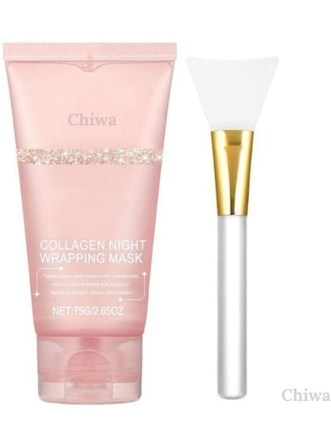 CHIWA Set Of 2 Collagen Night Wrapping Peel-Off Mask With Brush - 75 ml