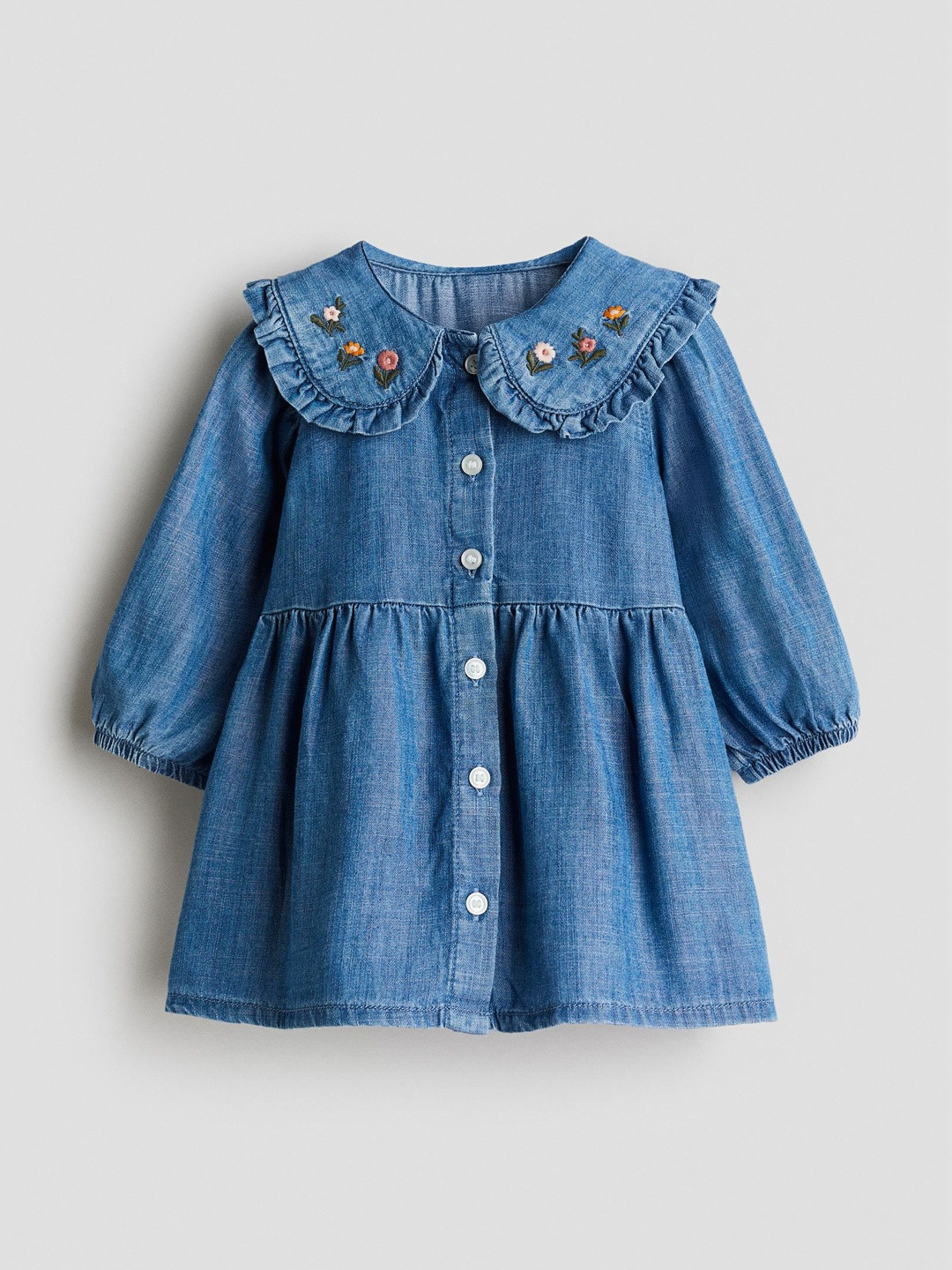 H&M Embroidery-Detail Denim Dress