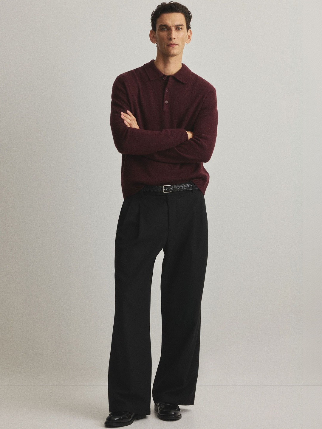 H&M Regular Fit Wool Polo Shirt