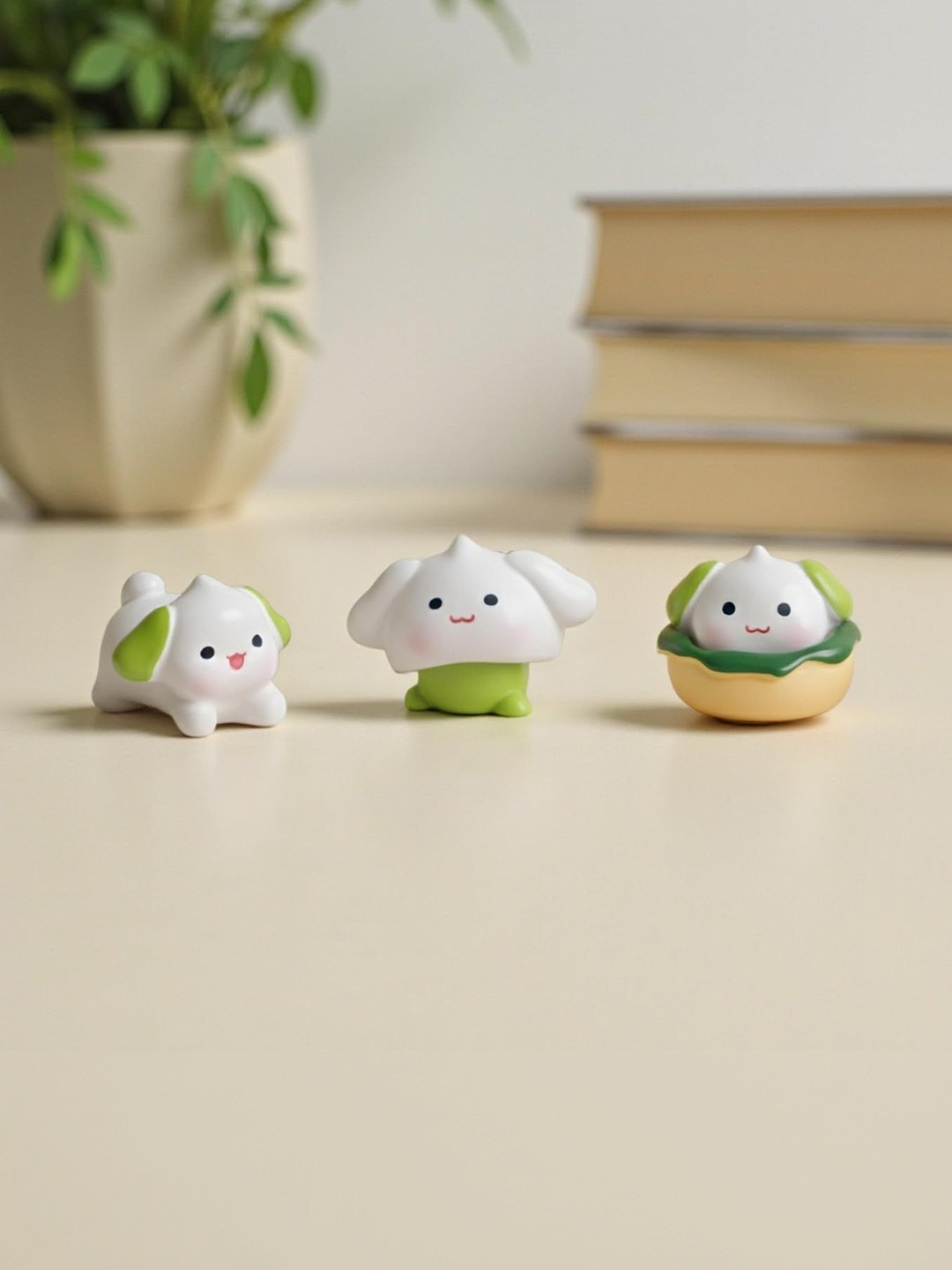 Ascension Set Of 3 White Cute Dogs Miniature Figurine Showpiece