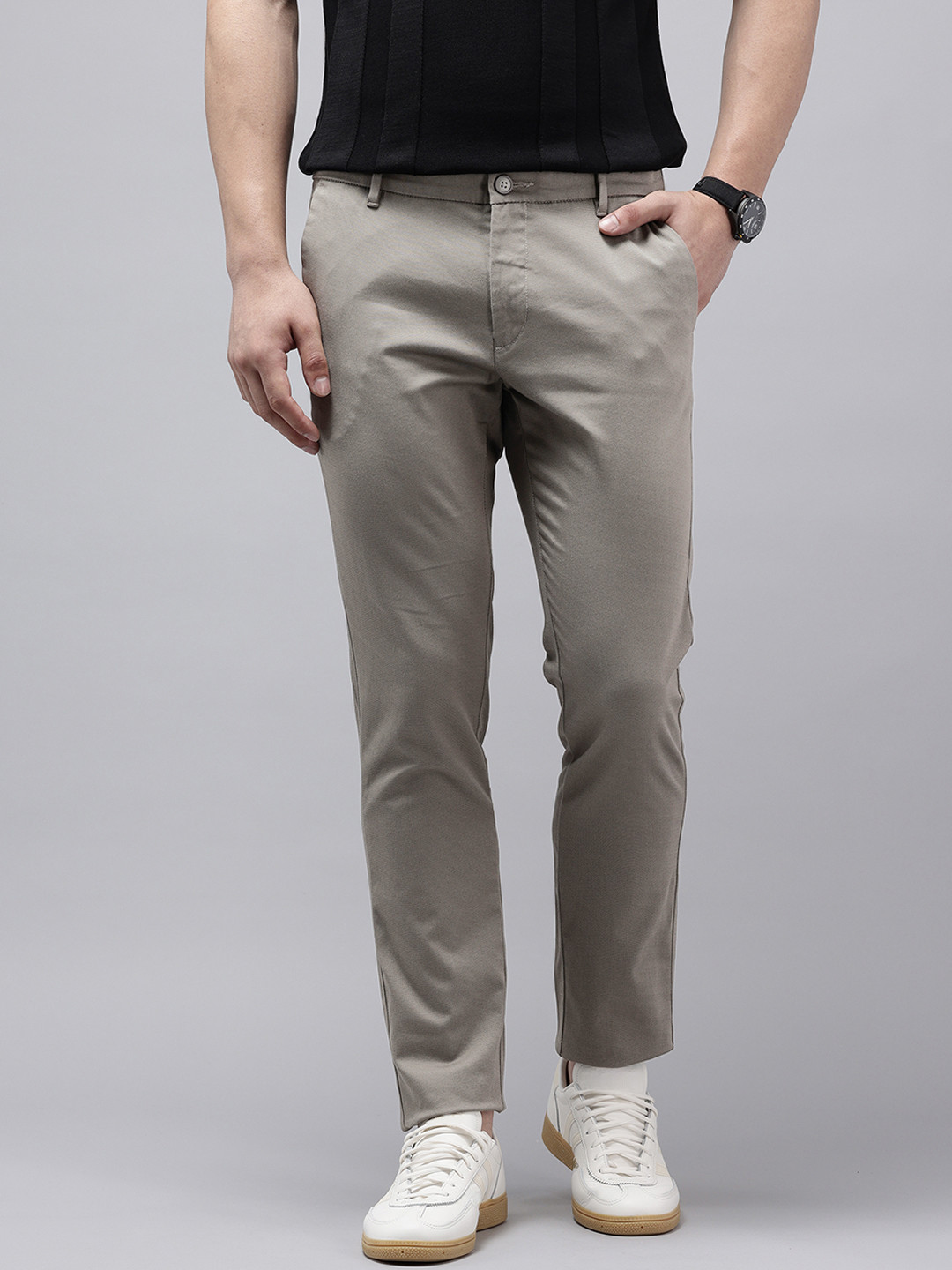 U.S. Polo Assn. Men Denver Slim Fit Self Design Trousers