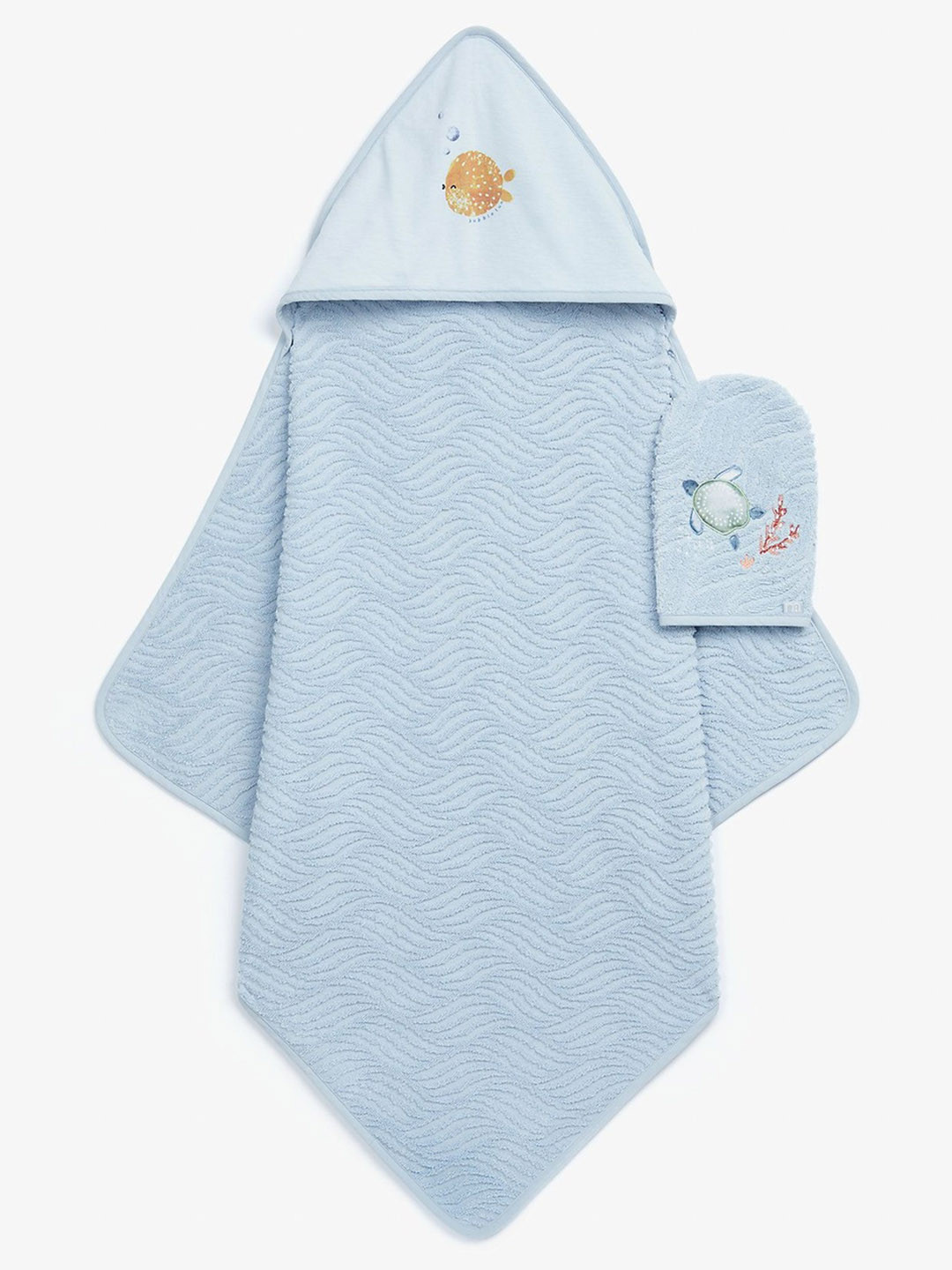 mothercare Kids You Me & The Sea Cuddle N Dry Towel & Mitt