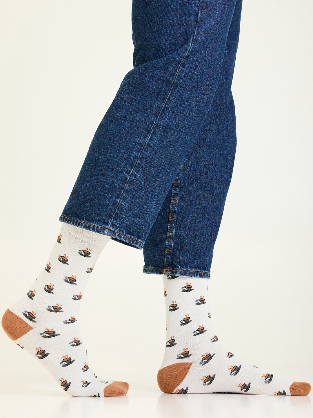 Mint & Oak Men Patterned Crew Length Socks