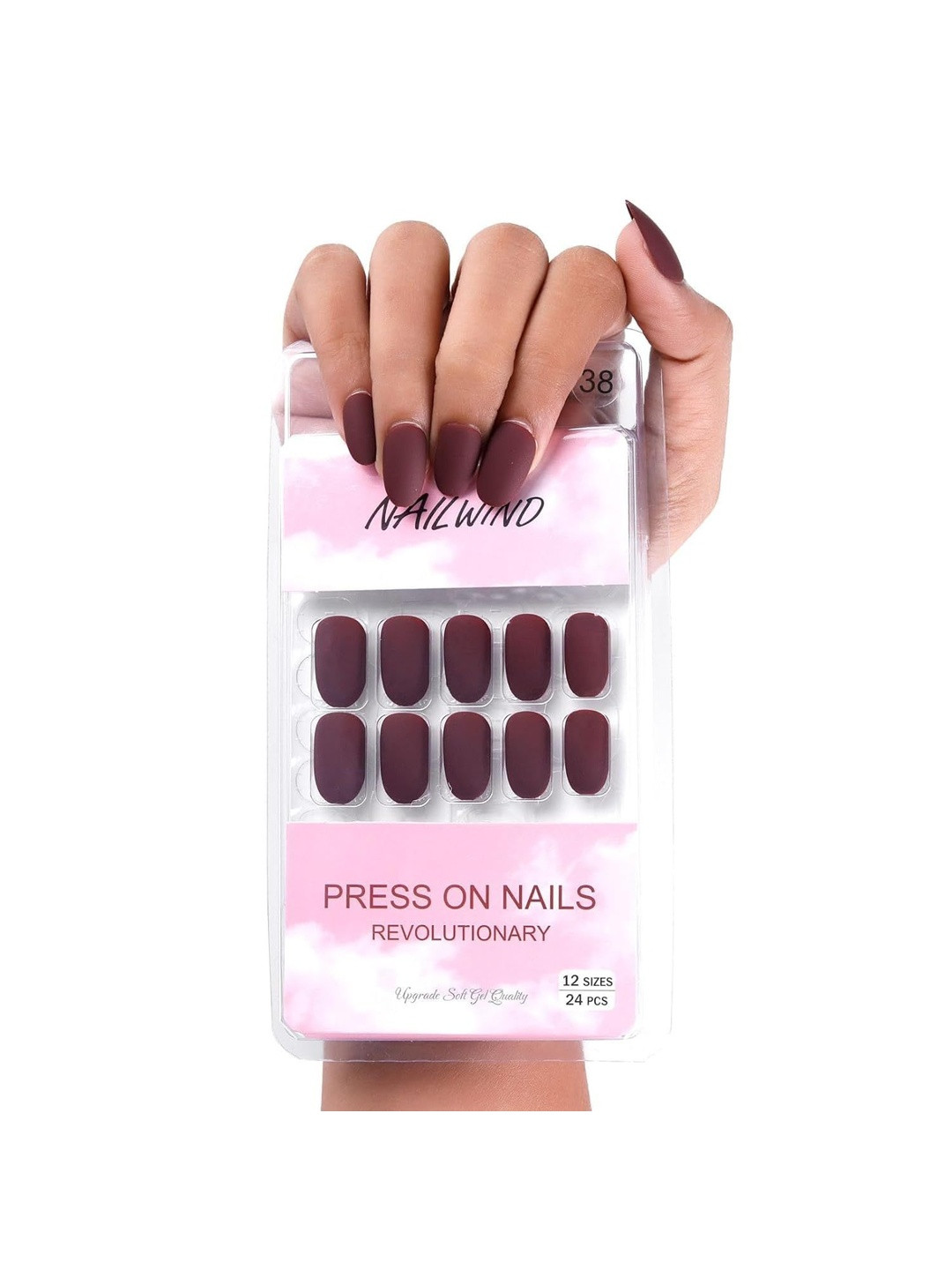 NAILWIND Set Of 24 Press On Reusable Nails - V-38