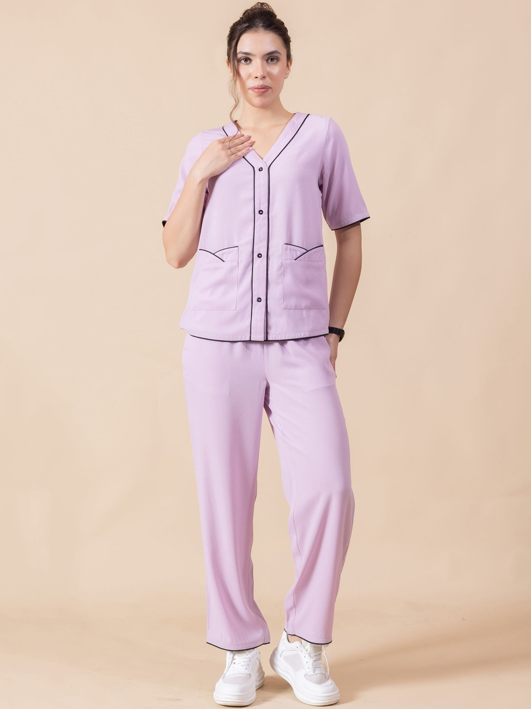 Madhuni V Neck Shirt With Palazzo Co-Ords