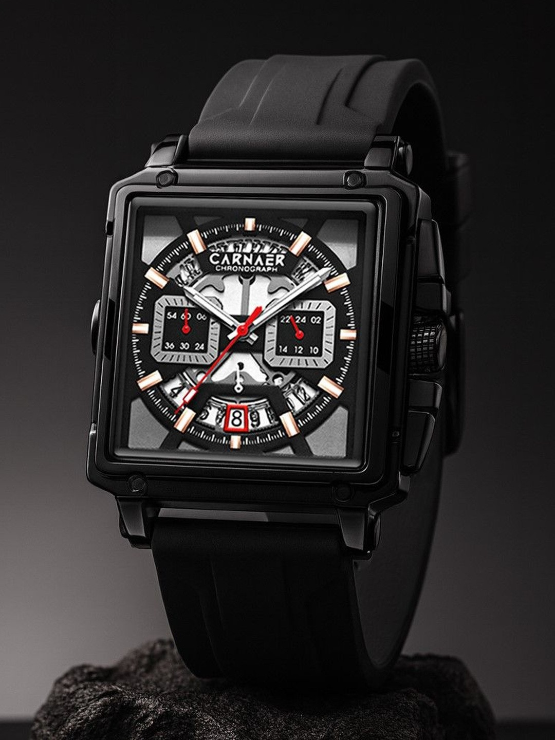 Carnaer Men Printed Dial & Wrap Around Straps Analogue Watch CN-8308-Blk-Blk