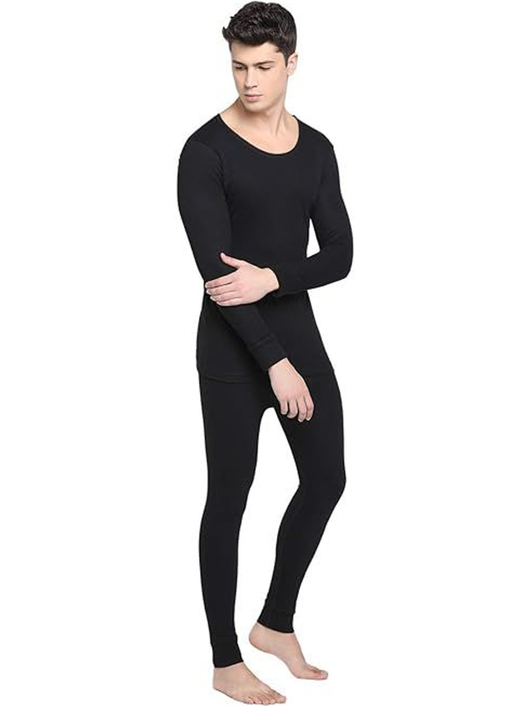 NEVA Men Ribbed Round Neck  Upper & Lower Thermal Set