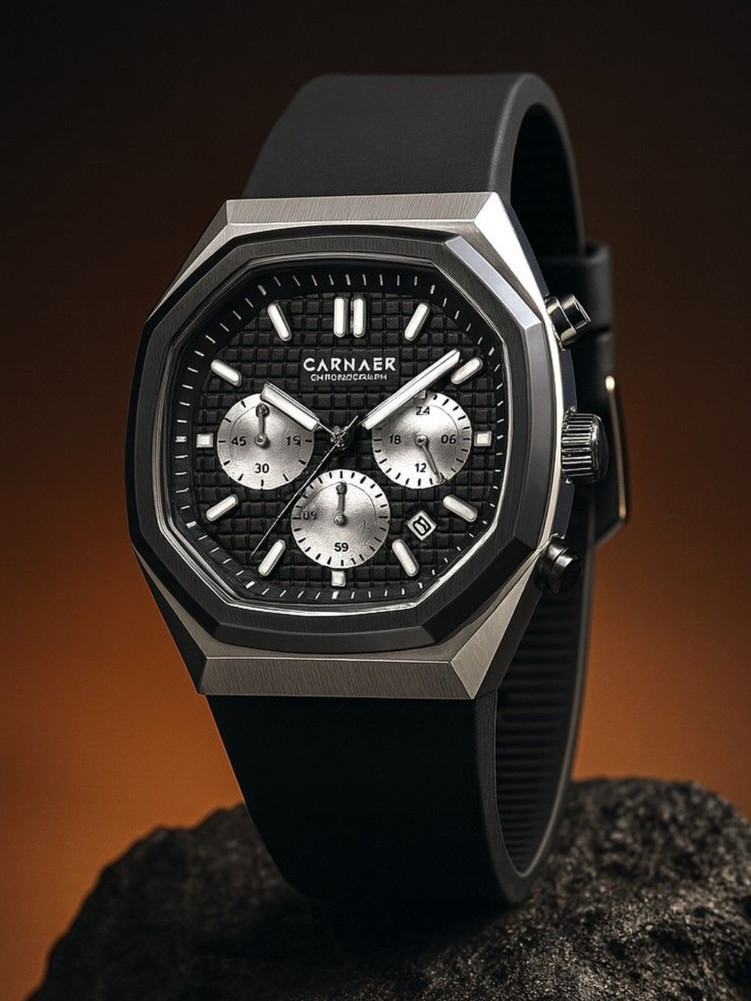 Carnaer Men Dial & Wrap Around Straps Analogue Watch CN-8310-Blk-Slvr