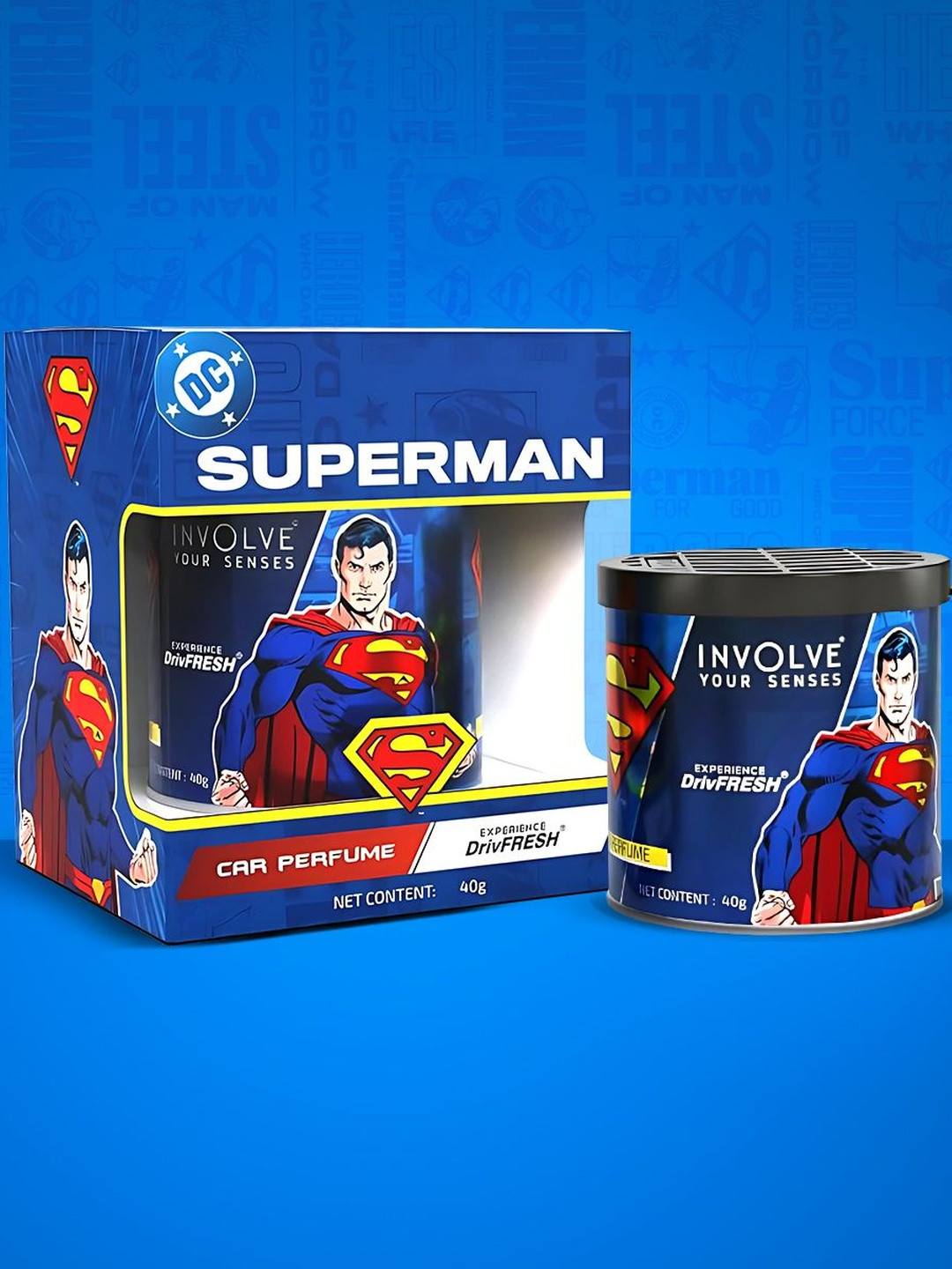INVOLVE Superman Tin Can Car Perfume - 40g