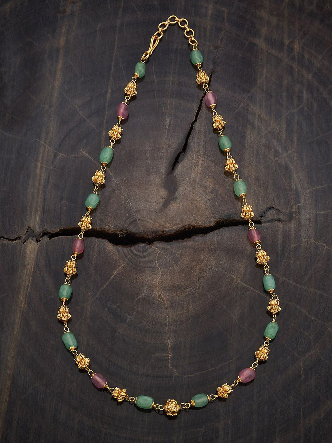 Kushal's Fashion Jewellery Gold-Plated Beaded Antique Chain