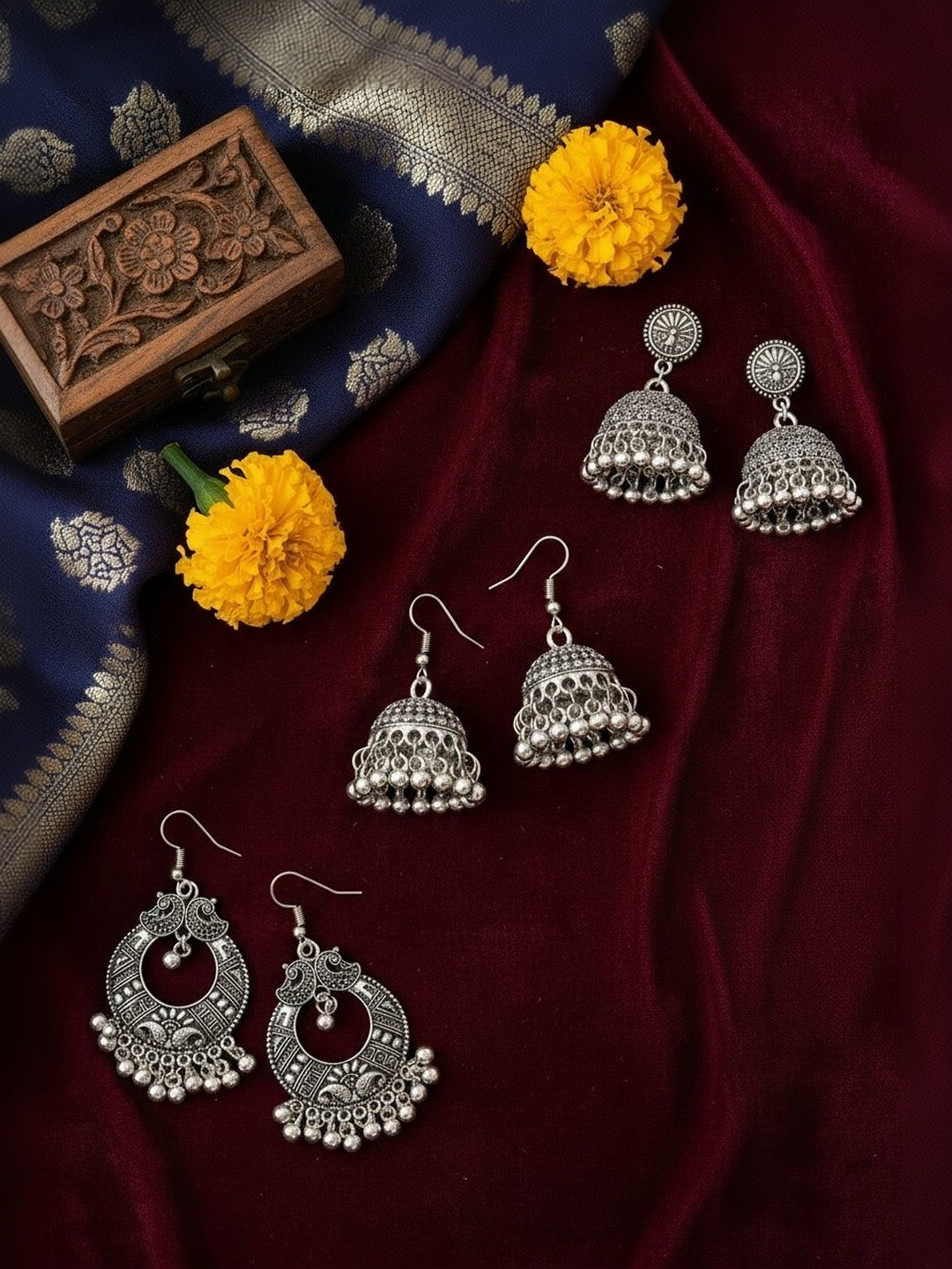 NVR Dome Shaped Jhumkas Earrings