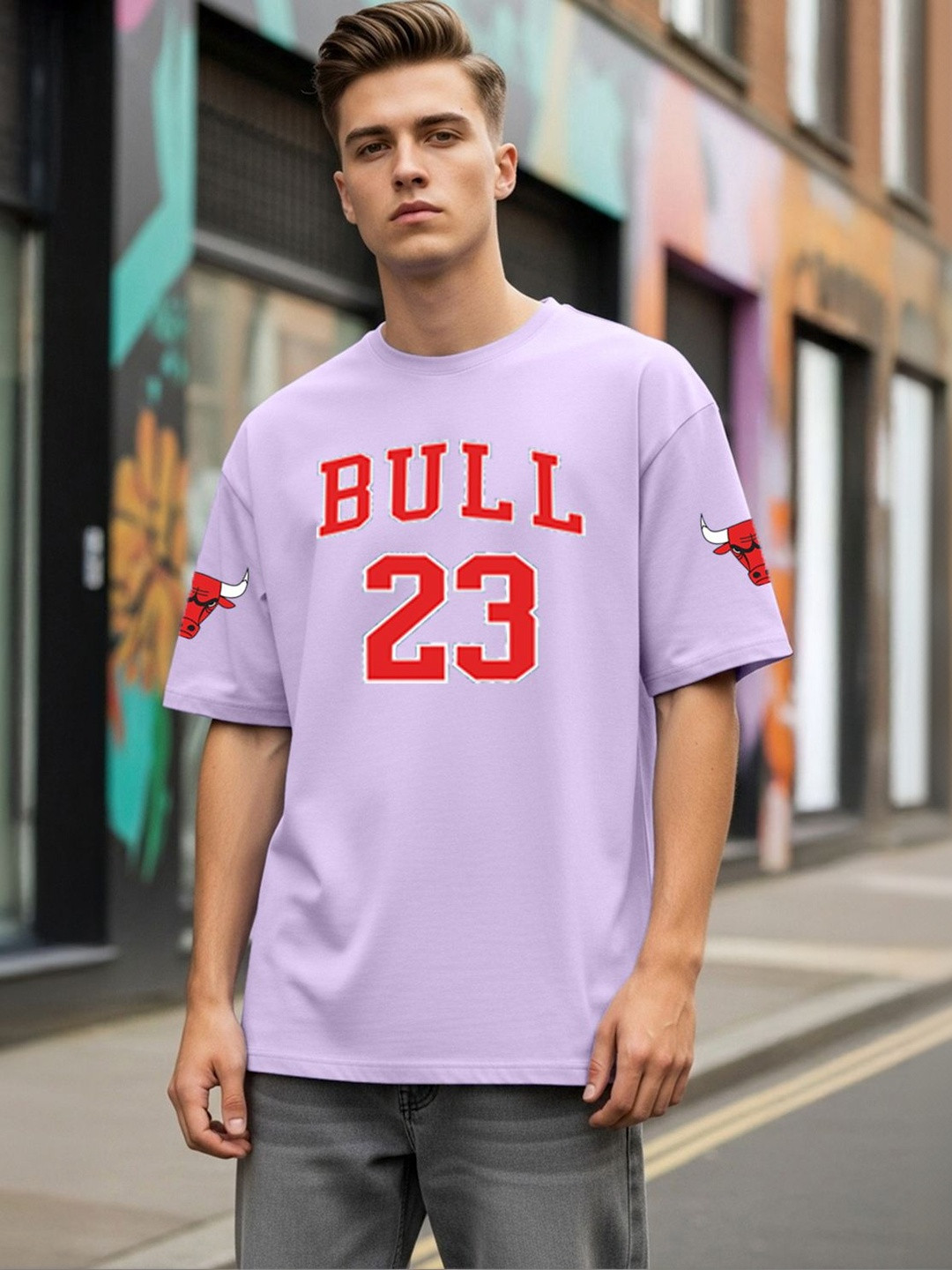 BENNY BROOKS Men Bulls Varsity Oversized T-shirt