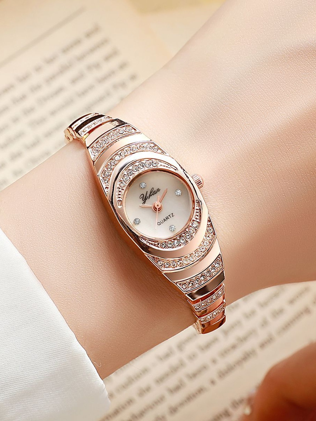 Skylark Women Bracelet Style Straps Analogue Watch Y_fan-roseGold-Girls1