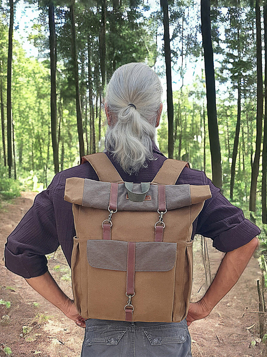 The House of Tara Unisex Cotton Canvas Water Resistant Travel Backpack - 13 Litres