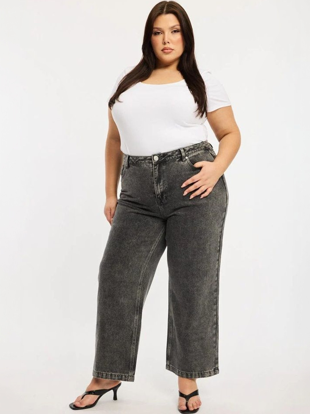 Aadvi Fashion Women Smart Relaxed Fit High-Rise Heavy Fade Stretchable Jeans