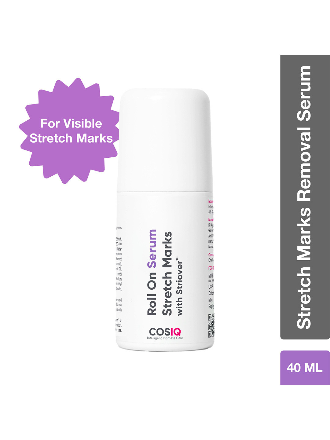 CosIQ Stretch Marks Removal Roll-On Serum With Striover-40 ml