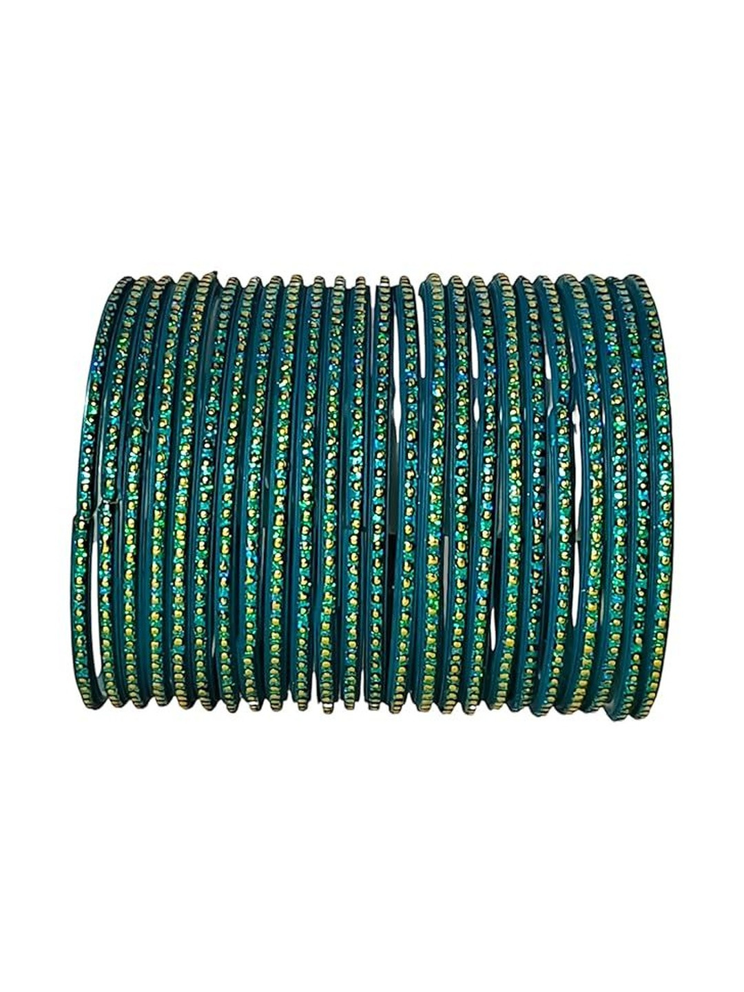 SD Star Teal Glass Artificial Stones & Beads Bangle