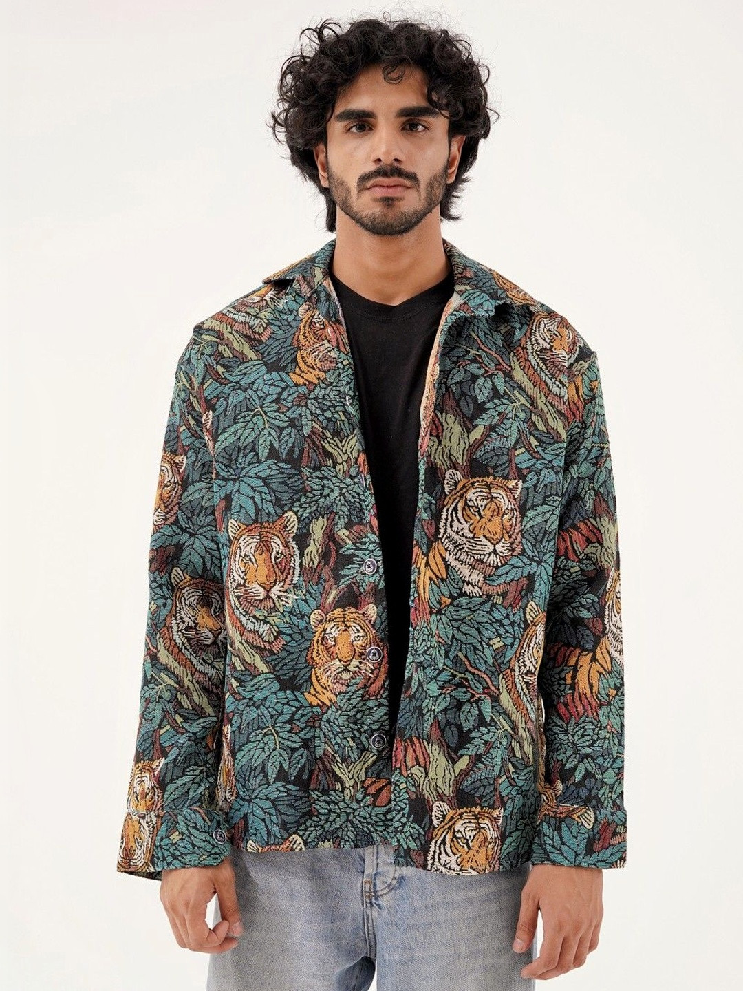 Clazzey Men Jungle Royalty Printed Shackets