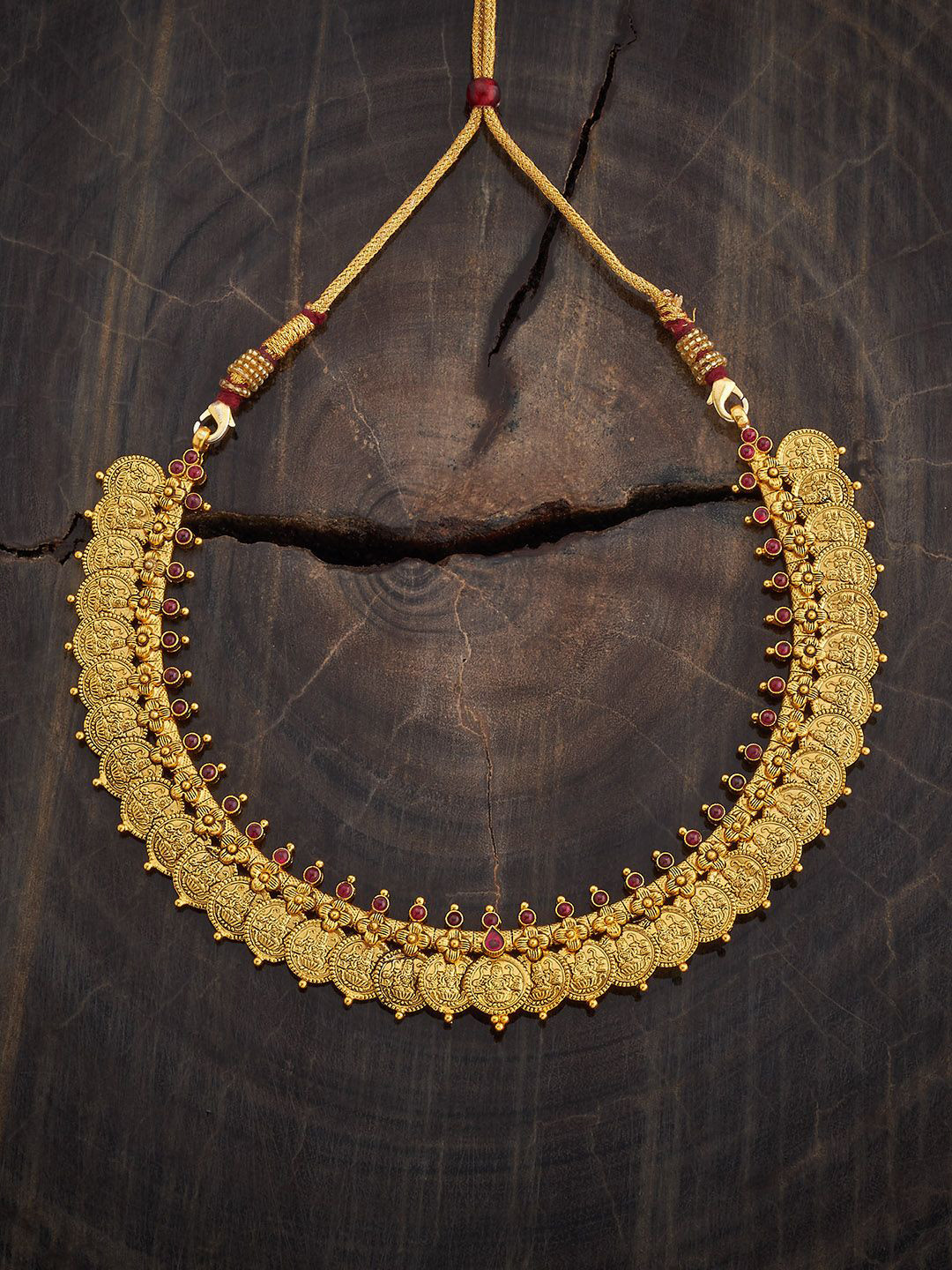 Kushal's Fashion Jewellery Embellished Bridal 92.5 Victorian-Plated Stone Necklace