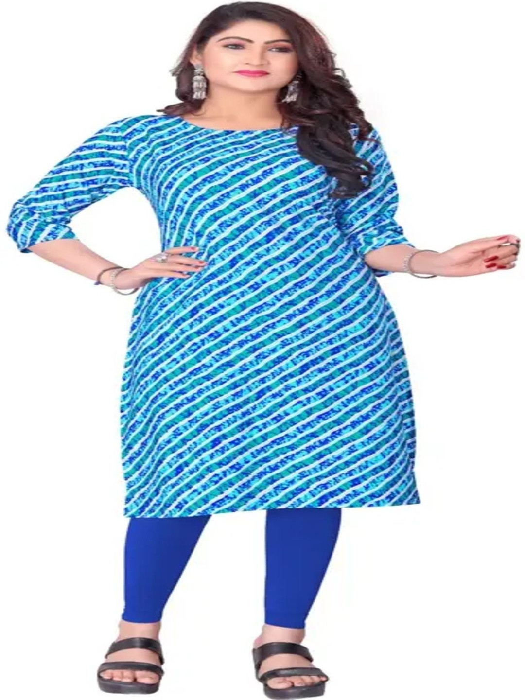 WRADAH Women Striped Flared Sleeves Crepe Kurta