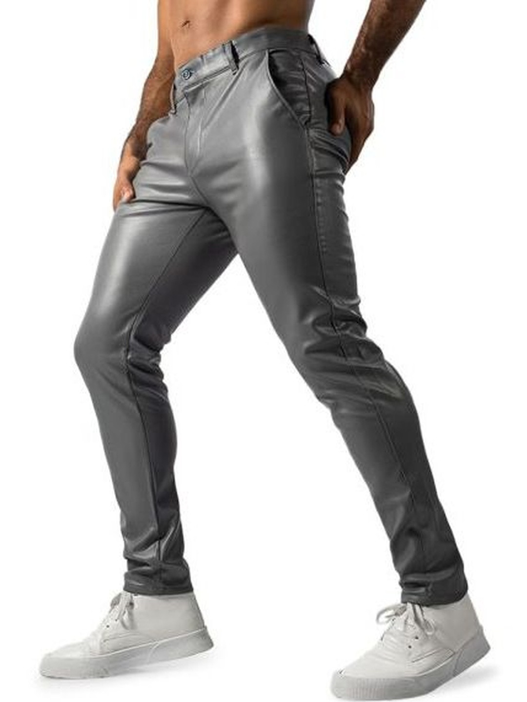 StyleCast x Revolte Men Slim Fit Sheen Trousers