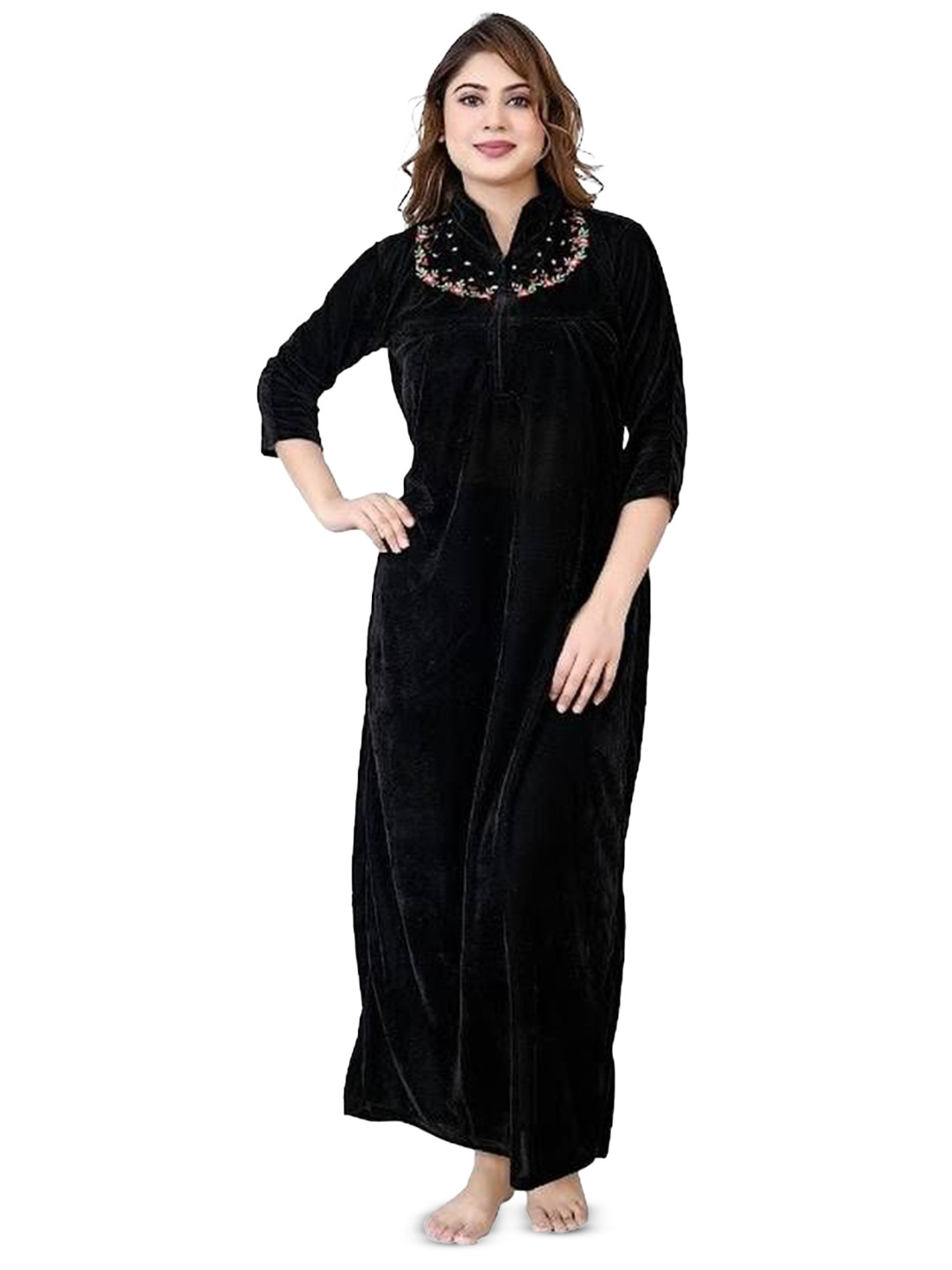 OVIDA Embroidered Maxi Nightdress