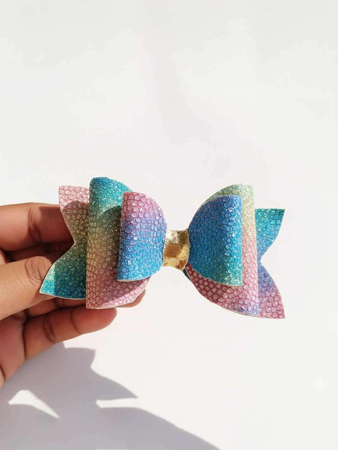 RAINMEBOWS Girls Rainbow Theme Embellished Hairbows Alligator Hair Clip