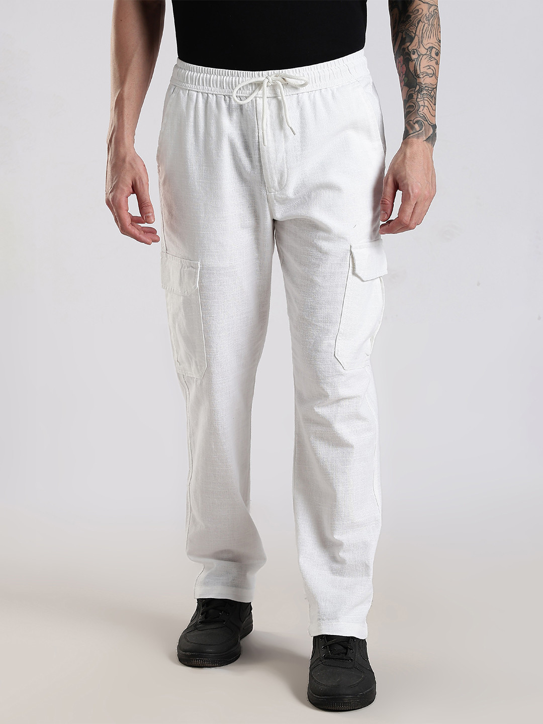 NEVER NEUD Men Relaxed Lazy Linen Pants
