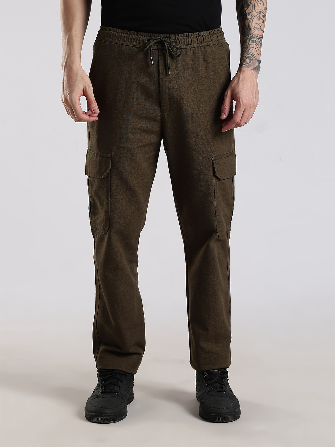 NEVER NEUD Men Relaxed Lazy Linen Pants