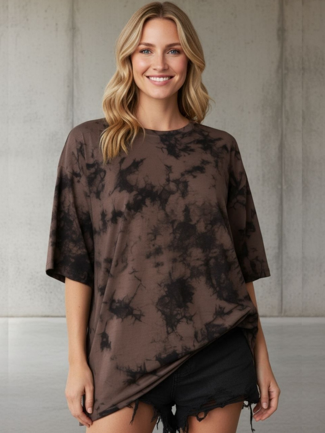 SNUG24 Women Printed Drop-Shoulder Sleeves Pure Cotton T-shirt