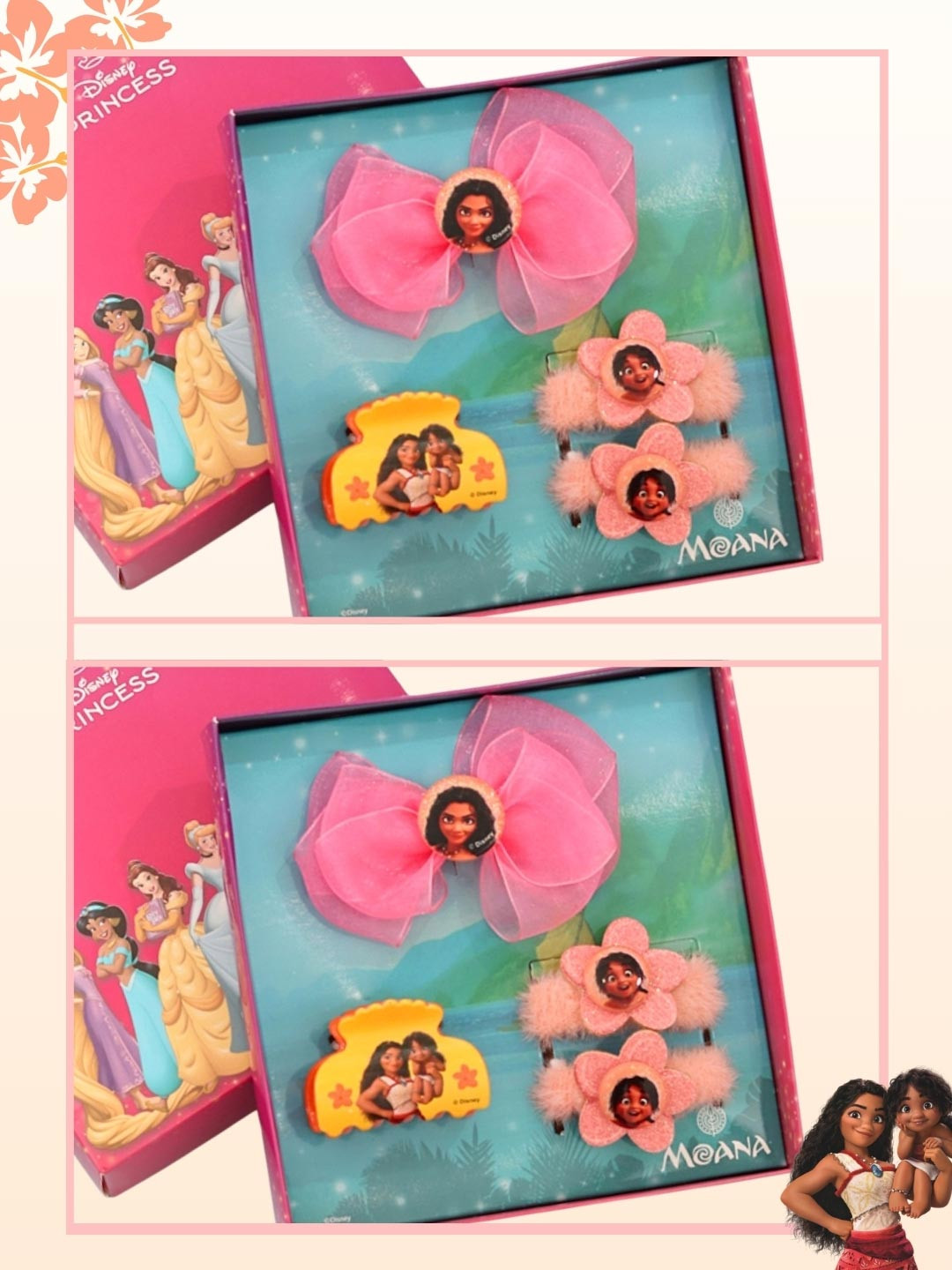Disney By Yellow Bee Girls Pack Of 8 Moana Hair Essentials Set