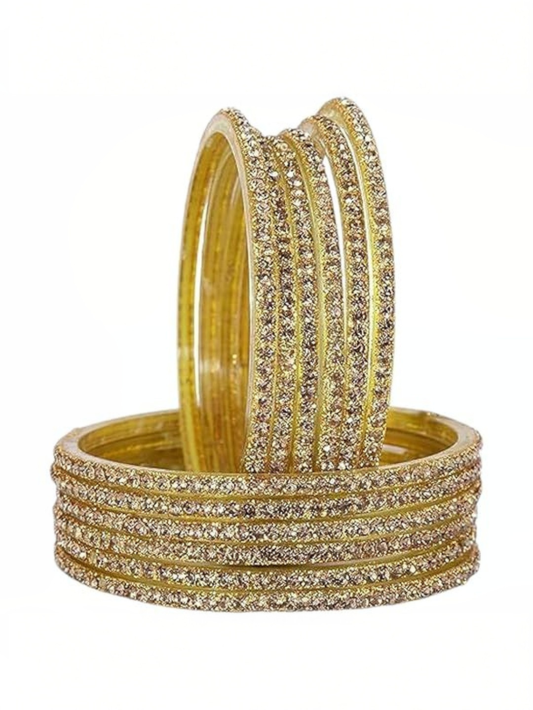 SD Star Gold Glass Artificial Stones & Beads Bangle