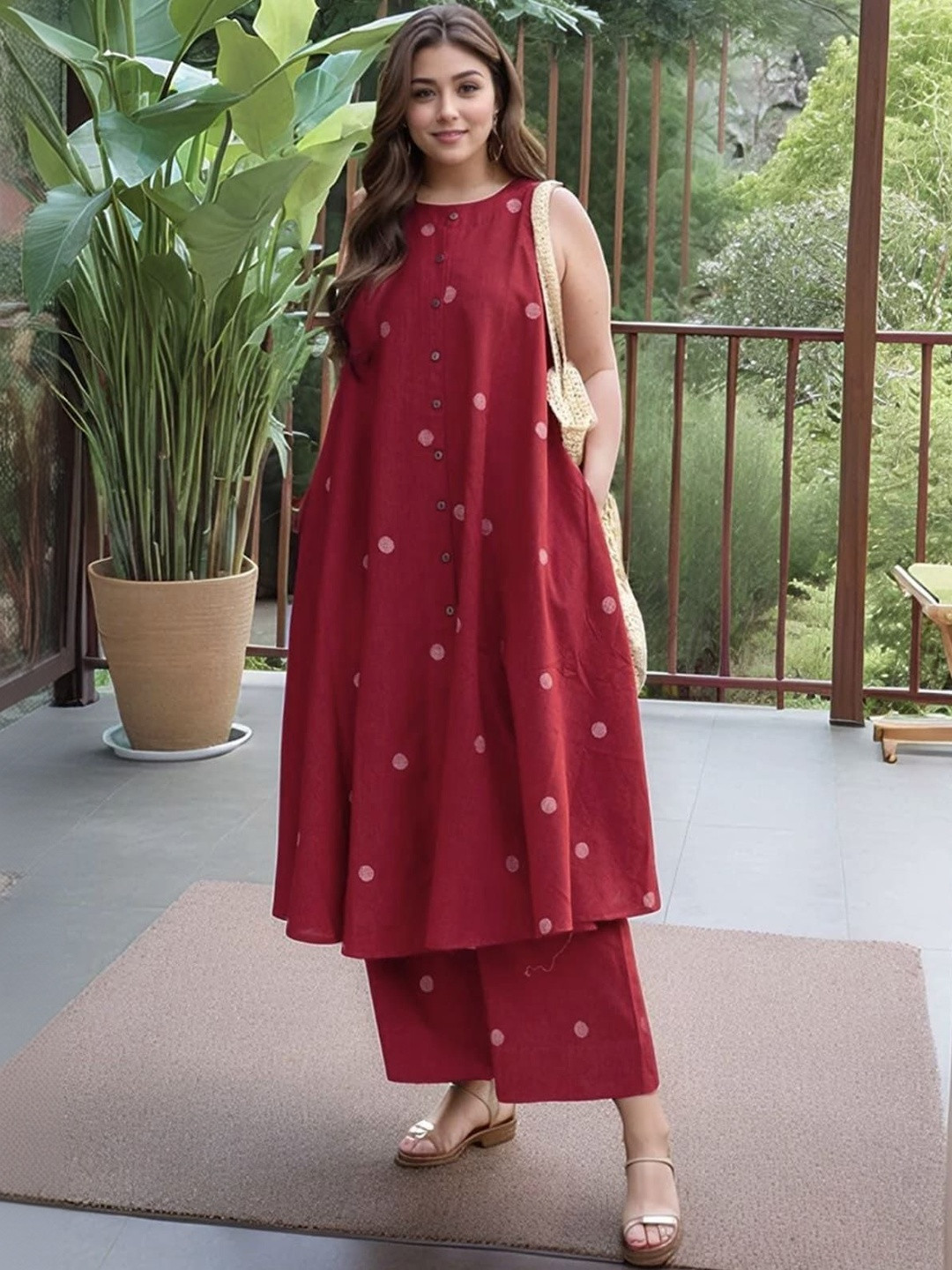 AAFAMI Women Floral Printed Regular Kurta with Palazzos