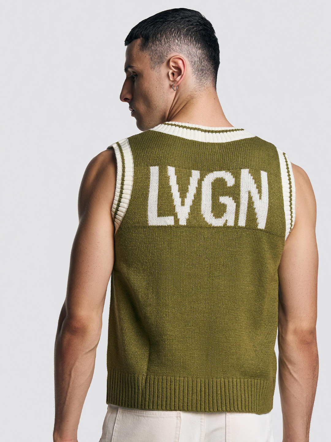 LOVEGEN Oversized V Neck Sweater Vest