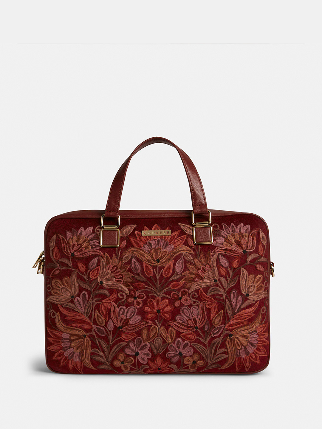 Caprese Women Kashida Embroidery Laptop Bag with Smart Sleeve