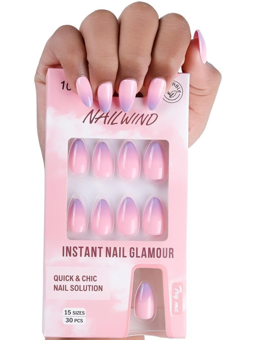NAILWIND Set Of 30 Ombre Press On Nails - Sugar Rush - 10